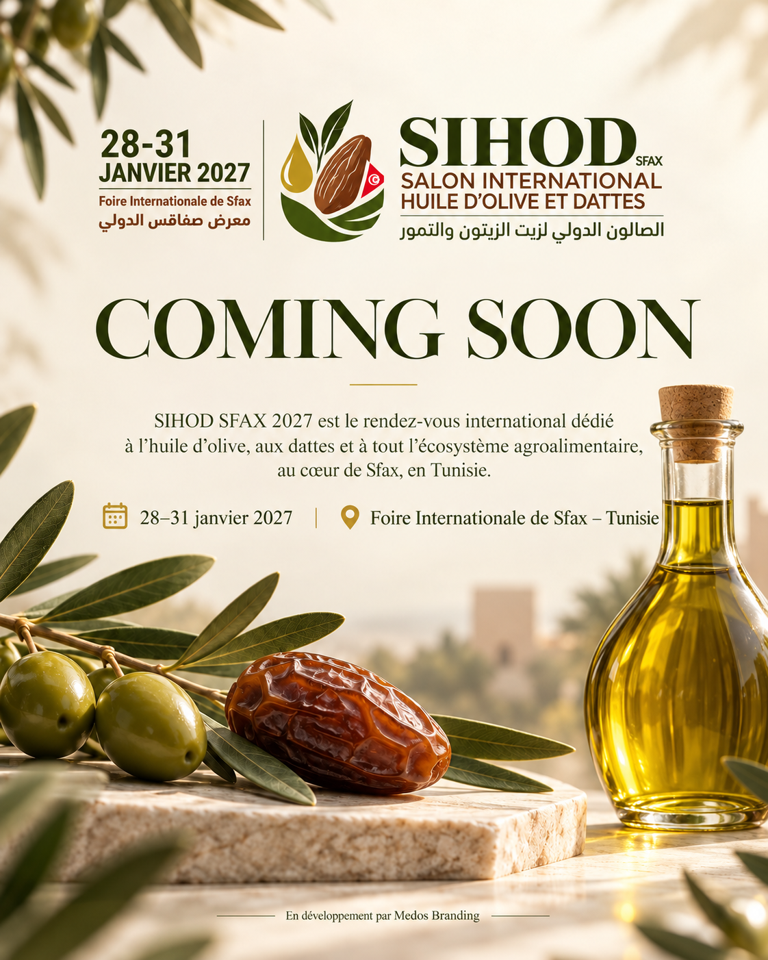 SIHOD SFAX 2027 — Coming Soon. Du 28 au 31 janvier 2027, Foire Internationale de Sfax, Tunisie.